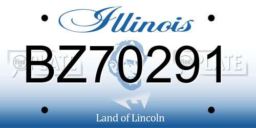 BZ70291 Illinois License Plate