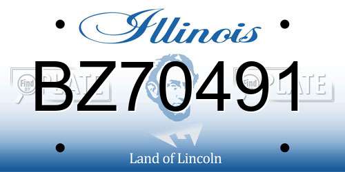 BZ70491 Illinois License Plate