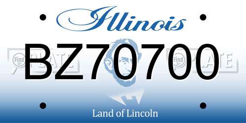 BZ70700 Illinois License Plate