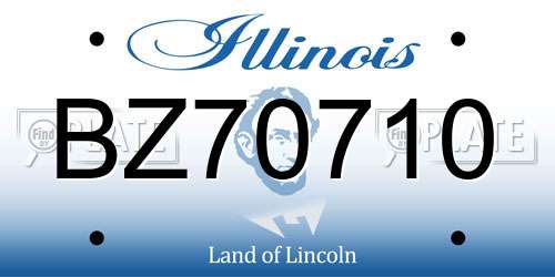 BZ70710 Illinois License Plate