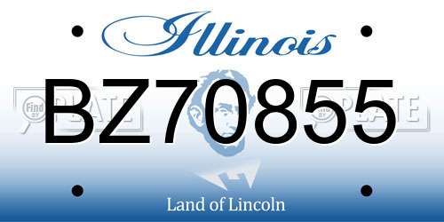 BZ70855 Illinois License Plate