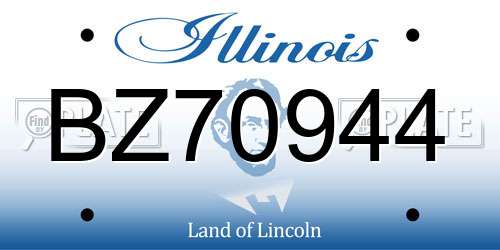 BZ70944 Illinois License Plate