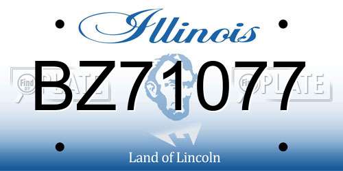 BZ71077 Illinois License Plate