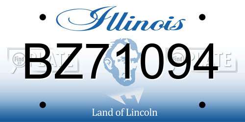 BZ71094 Illinois License Plate