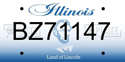 BZ71147 Illinois License Plate