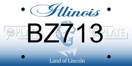 BZ713 Illinois License Plate