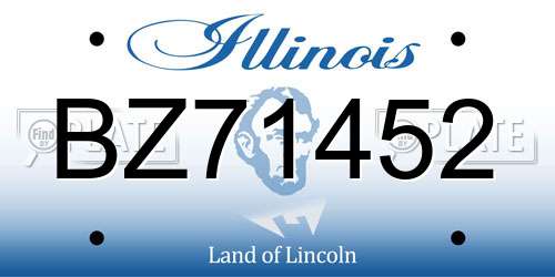 BZ71452 Illinois License Plate