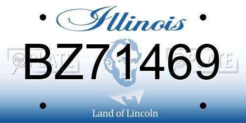 BZ71469 Illinois License Plate