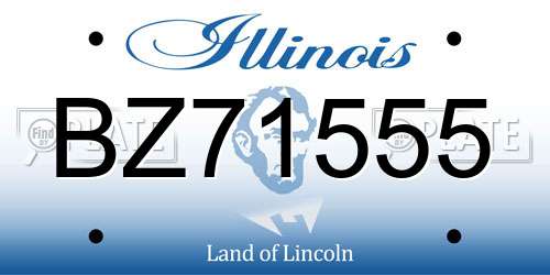 BZ71555 Illinois License Plate