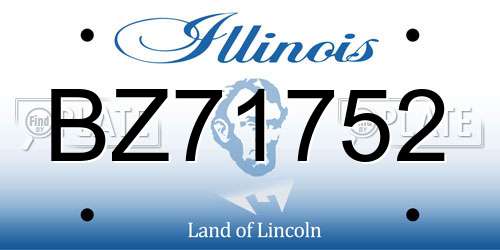 BZ71752 Illinois License Plate