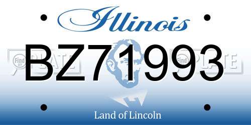 BZ71993 Illinois License Plate