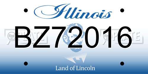 BZ72016 Illinois License Plate