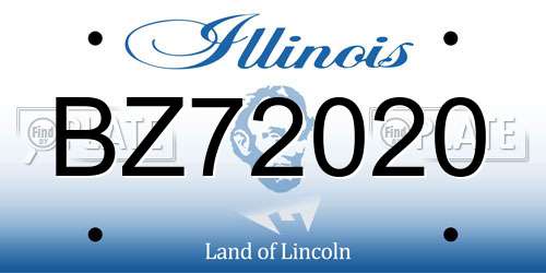 BZ72020 Illinois License Plate