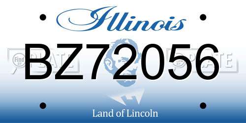 BZ72056 Illinois License Plate