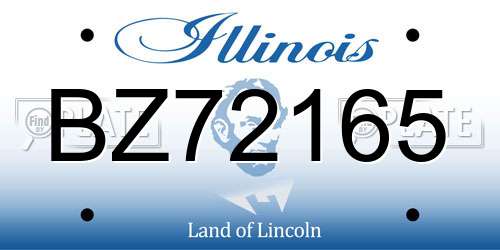 BZ72165 Illinois License Plate