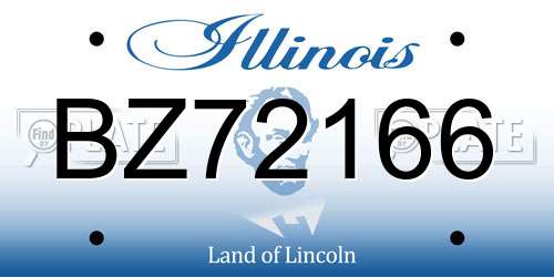 BZ72166 Illinois License Plate