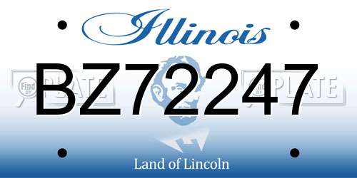 BZ72247 Illinois License Plate