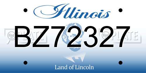 BZ72327 Illinois License Plate