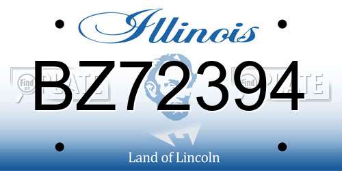 BZ72394 Illinois License Plate