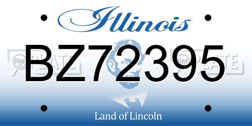 BZ72395 Illinois License Plate