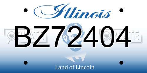 BZ72404 Illinois License Plate