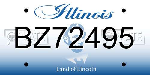 BZ72495 Illinois License Plate