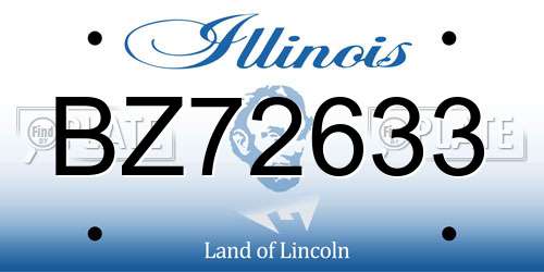 BZ72633 Illinois License Plate