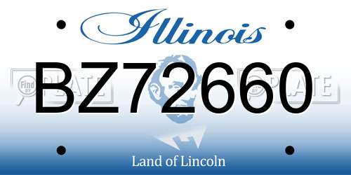 BZ72660 Illinois License Plate