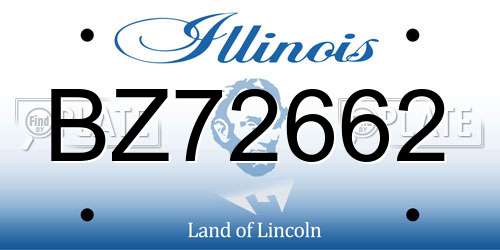 BZ72662 Illinois License Plate