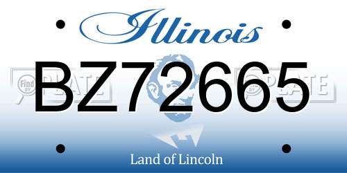 BZ72665 Illinois License Plate