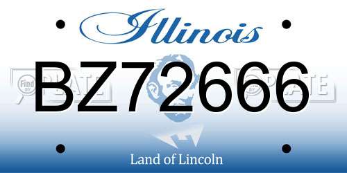BZ72666 Illinois License Plate