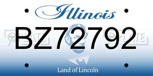 BZ72792 Illinois License Plate