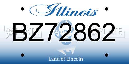 BZ72862 Illinois License Plate