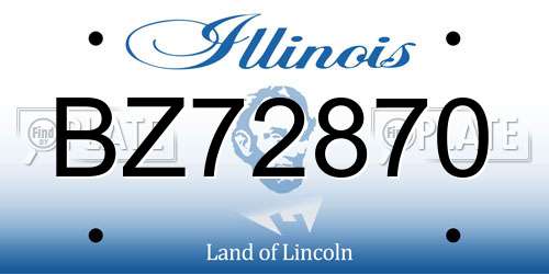 BZ72870 Illinois License Plate