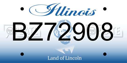 BZ72908 Illinois License Plate