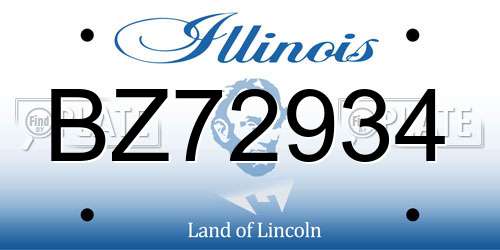 BZ72934 Illinois License Plate