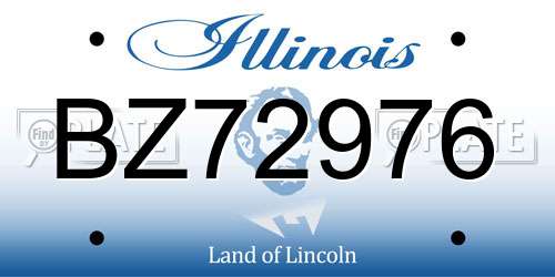 BZ72976 Illinois License Plate