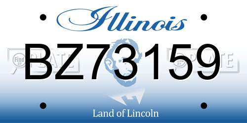 BZ73159 Illinois License Plate