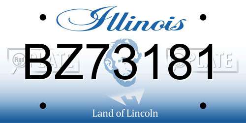 BZ73181 Illinois License Plate
