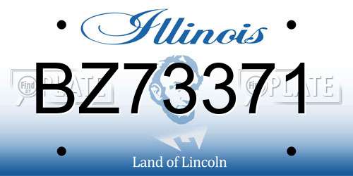 BZ73371 Illinois License Plate
