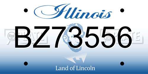 BZ73556 Illinois License Plate