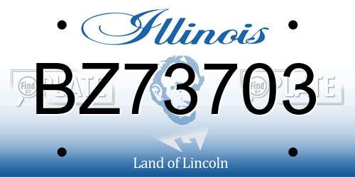 BZ73703 Illinois License Plate