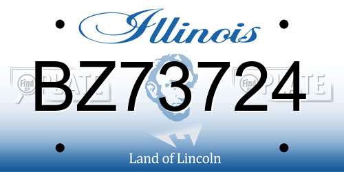 BZ73724 Illinois License Plate