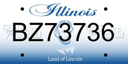 BZ73736 Illinois License Plate