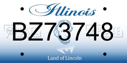 BZ73748 Illinois License Plate