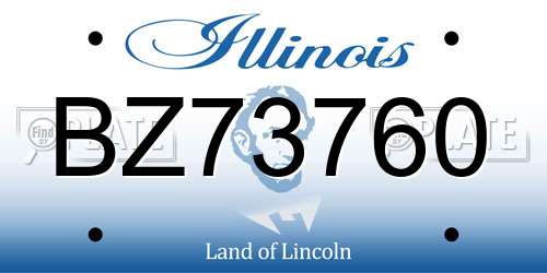 BZ73760 Illinois License Plate