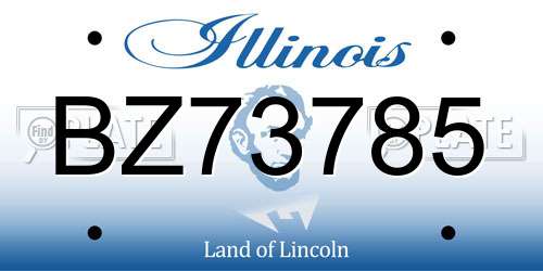 BZ73785 Illinois License Plate