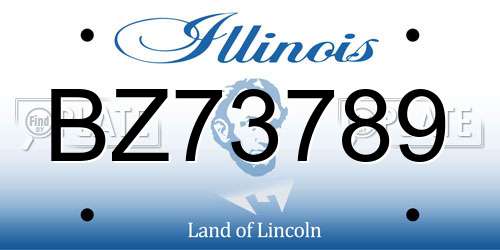 BZ73789 Illinois License Plate