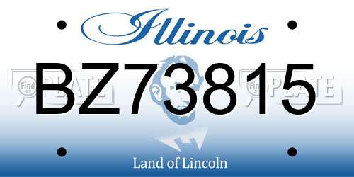 BZ73815 Illinois License Plate