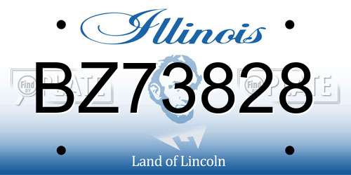 BZ73828 Illinois License Plate